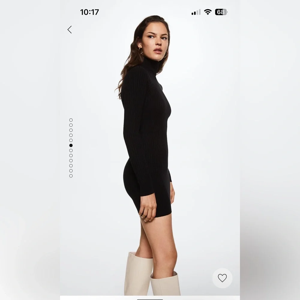 NWT MANGO ribbed knit dress black size MEDIUM - Picture 7 of 11